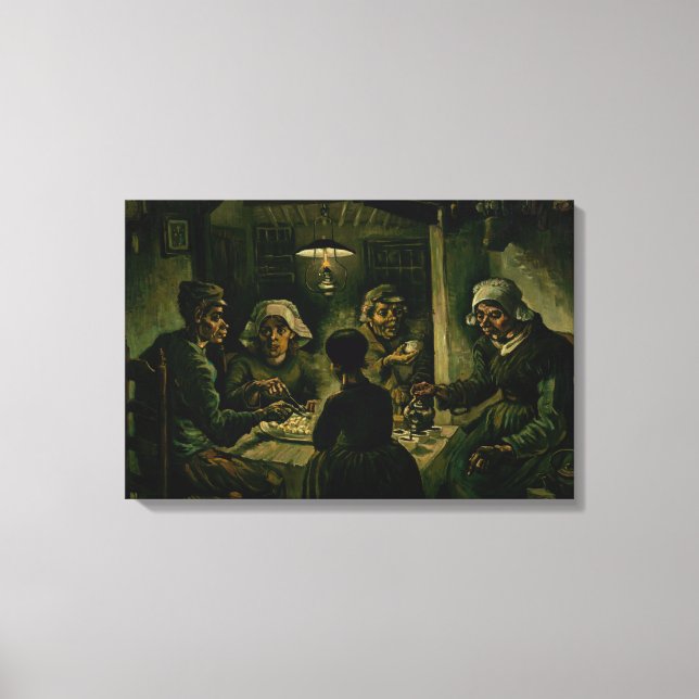Lienzo Vincent van Gogh - Los comedores de patatas (Anverso)