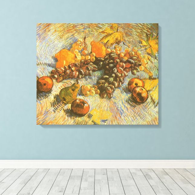 Lienzo Vincent van Gogh - Manzanas, Peras, Limones, Uvas (Insitu (piso de madera))