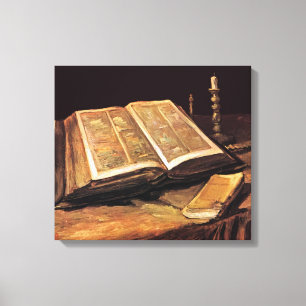 Lienzo Vincent Van Gogh - Naturaleza Muerta Con Biblia