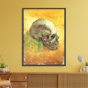 Lienzo Vincent van Gogh - Naturaleza muerta con calavera