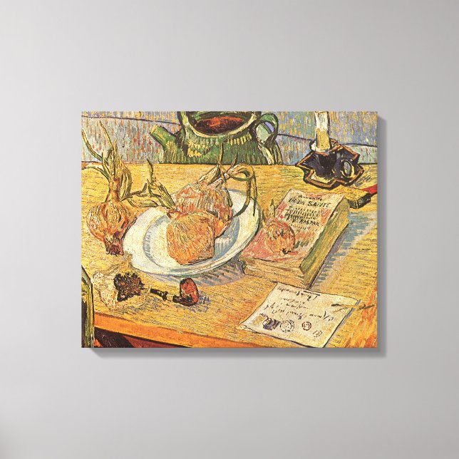 Lienzo Vincent van Gogh - Naturaleza muerta con tablero d (Anverso)