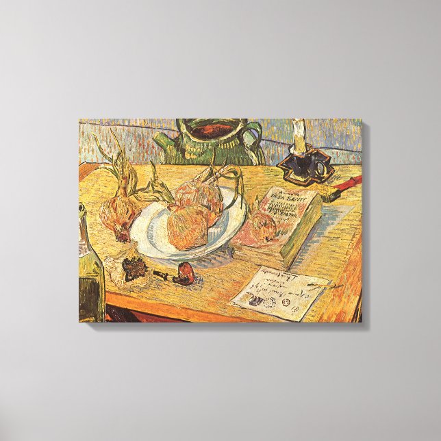 Lienzo Vincent van Gogh - Naturaleza muerta con tablero d (Anverso)