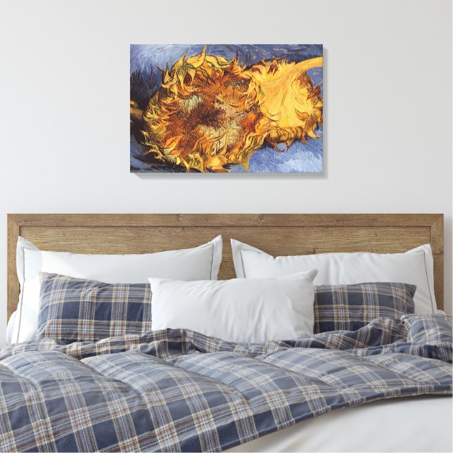 Lienzo Vincent van Gogh - Naturaleza muerta: Dos girasole (Insitu(Dormitorio))