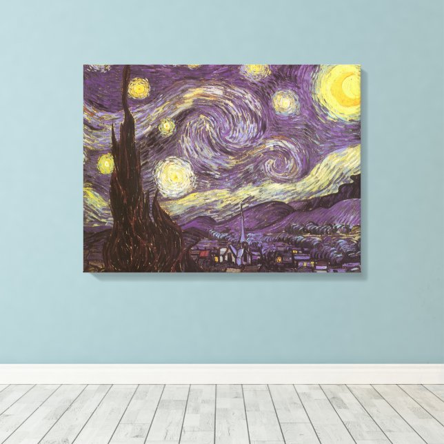 Lienzo Vincent van Gogh - Noche estrellada (Insitu (piso de madera))