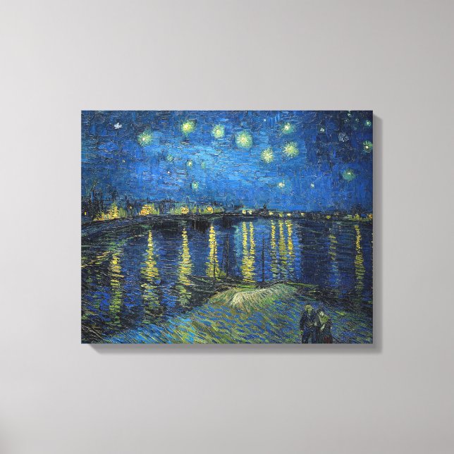 Lienzo Vincent van Gogh - Noche estrellada sobre el Ródan (Anverso)