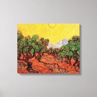 Lienzo Vincent Van Gogh - Olivos con cielo amarillo