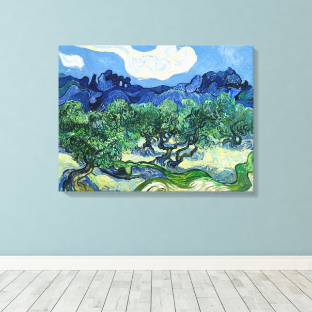 Lienzo Vincent Van Gogh, Olivos con los Alpilles (Insitu (piso de madera))