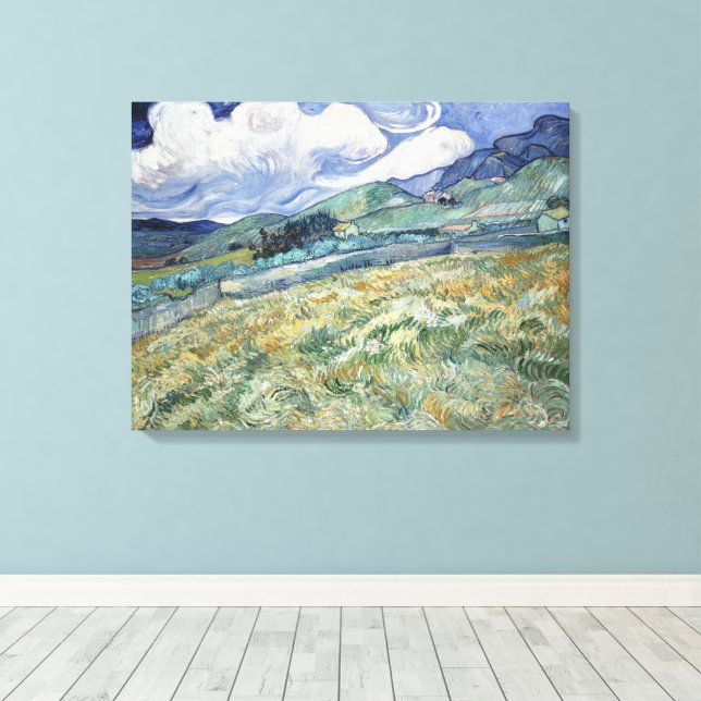 Lienzo Vincent Van Gogh, Paisaje desde Saint-Remy (Insitu (piso de madera))
