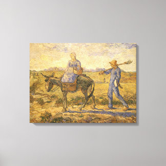 Lienzo Vincent van Gogh - Pareja campesina va a trabajar