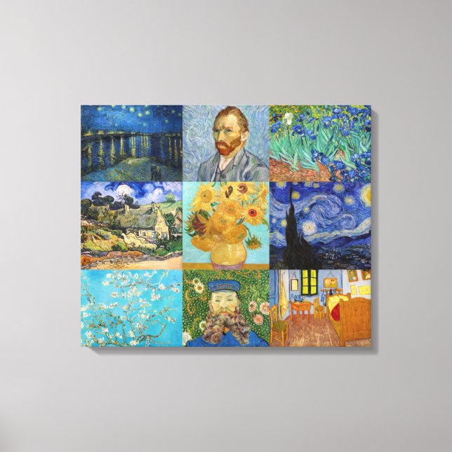 Lienzo Vincent Van Gogh - Patchwork de Obras Maestras (Anverso)