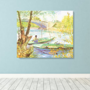 Lienzo Vincent van Gogh Pescando en primavera, Pont de Cl