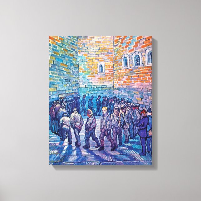 Lienzo Vincent Van Gogh - Prisioneros dando la vuelta (Anverso)