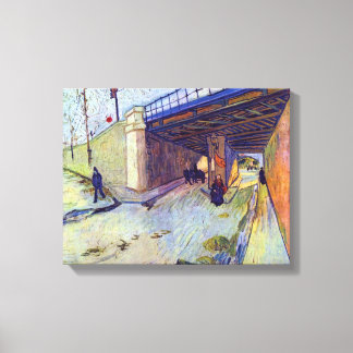 Lienzo Vincent Van Gogh - Puente del ferrocarril sobre Mo