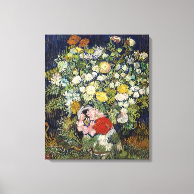 Lienzo Vincent van Gogh - Ramo de Flores en un Jarrón (Anverso)