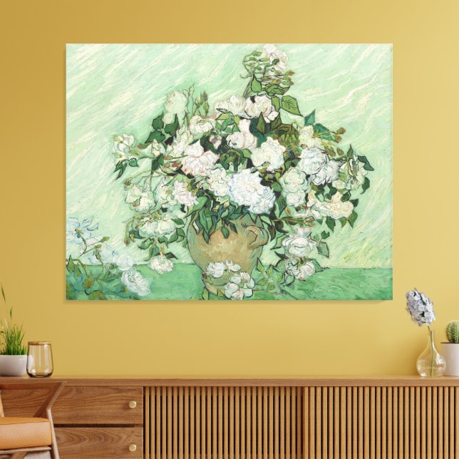 Lienzo Vincent van Gogh - Rosas  (Insitu (Sala de estar))