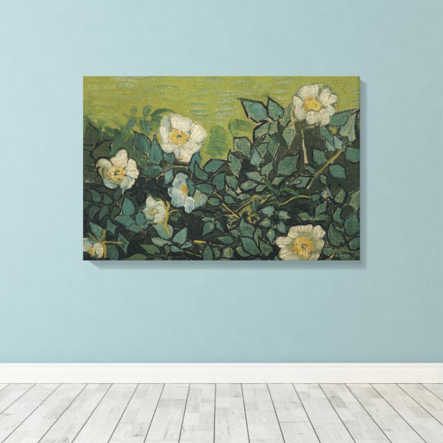 Lienzo Vincent van Gogh - Rosas silvestres (Insitu (piso de madera))