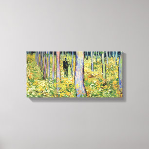 Lienzo Vincent Van Gogh - Sotobosque con dos figuras