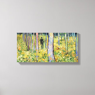 Lienzo Vincent Van Gogh - Sotobosque con dos figuras