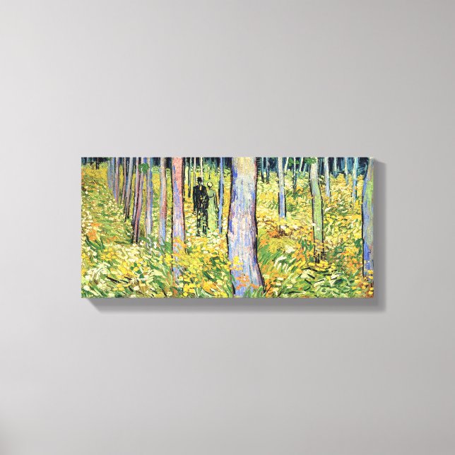 Lienzo Vincent Van Gogh - Sotobosque con dos figuras (Anverso)