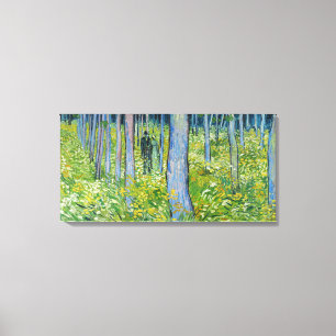 Lienzo Vincent van Gogh - Sotobosque con dos figuras