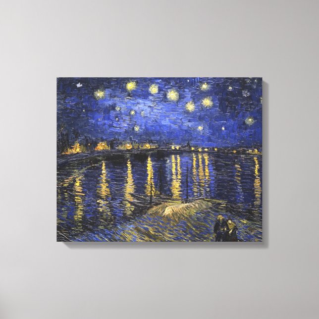 Lienzo Vincent Van Gogh Starry Night Sobre El Ródano (Anverso)