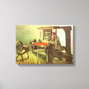 Lienzo Vincent van Gogh Tejedora de espaldas girando la r