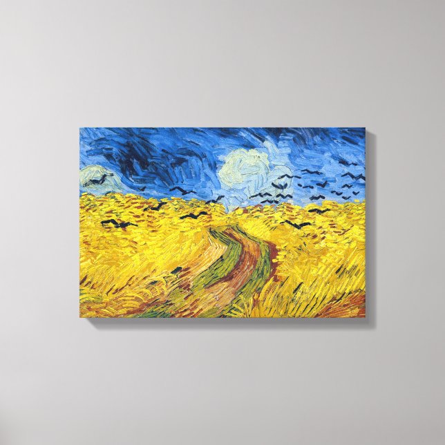 Lienzo Vincent van Gogh - Trigal con cuervos (Anverso)
