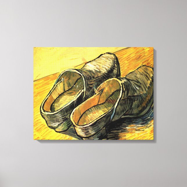 Lienzo Vincent van Gogh - Un par de zuecos de cuero (Anverso)