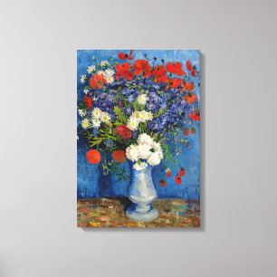 Lienzo Vincent van Gogh - Vase con Cornflowers & Poppies