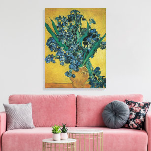 Lienzo Vincent van Gogh - Vase con fondo amarillo irlandé