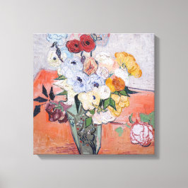 Lienzo Vincent van Gogh - Vase con Rosas y anemones
