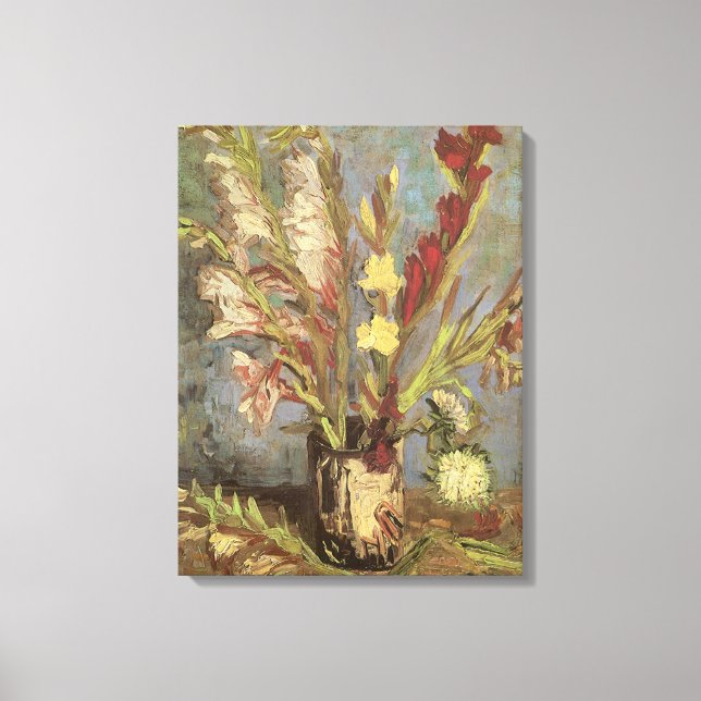 Lienzo Vincent van Gogh - Vase de vida fija con Gladioli (Anverso)