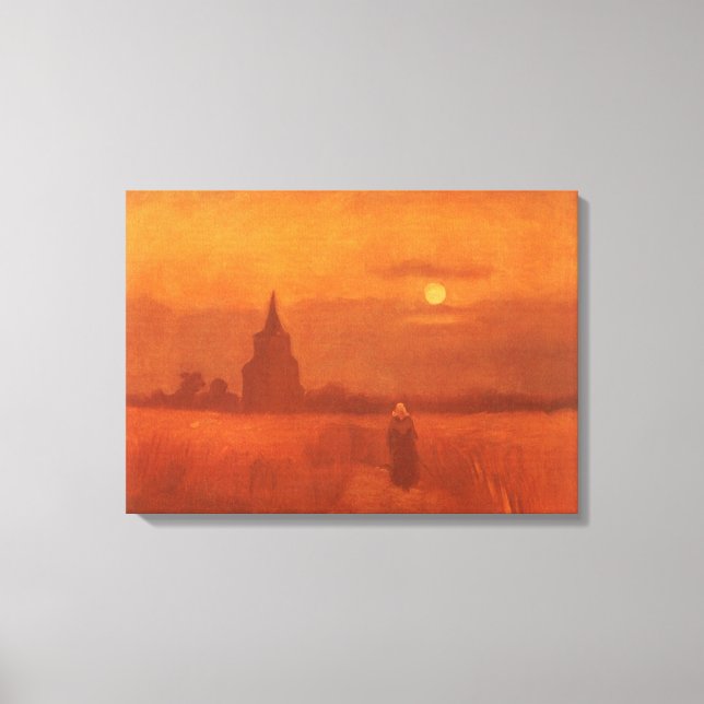 Lienzo Vincent van Gogh - Vieja torre en los campos (Anverso)