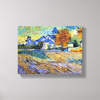 Lienzo Vincent Van Gogh - Vista del asilo y capilla