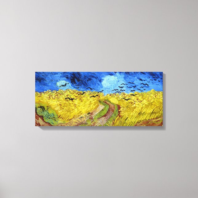 Lienzo Vincent van Gogh Wheatfield con Crows (Anverso)