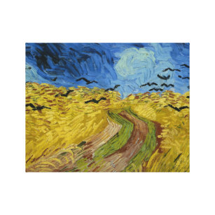 Lienzo Vincent van Gogh - Wheatfield con cuervos