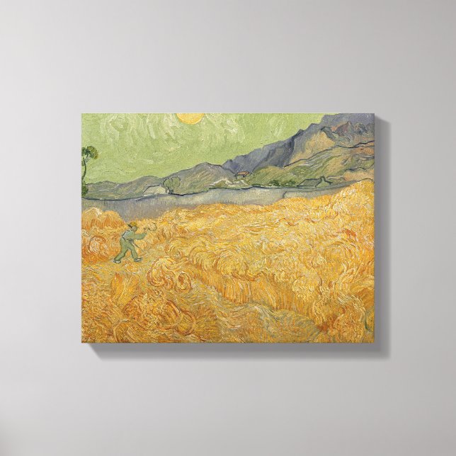 Lienzo Vincent van Gogh | Wheatfield con Reaper, 1889 (Anverso)