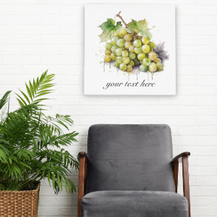 Lienzo Viñedo Acuarela Uvas, personalizado