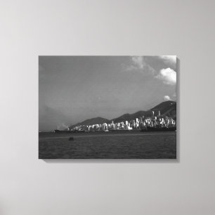 Lienzo Viñeta China Hong Kong Ver ciudad