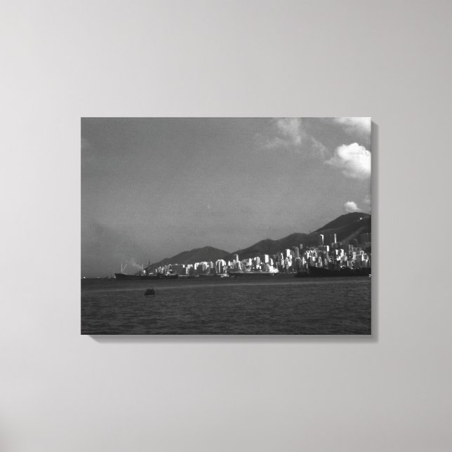 Lienzo Viñeta China Hong Kong Ver ciudad (Anverso)