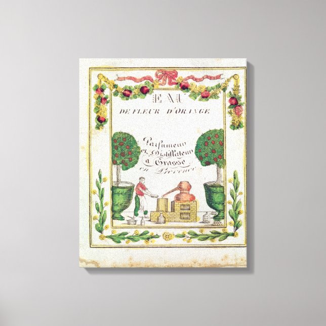 Lienzo Viñeta de "Eau de Fleur d'Naranja" (Anverso)