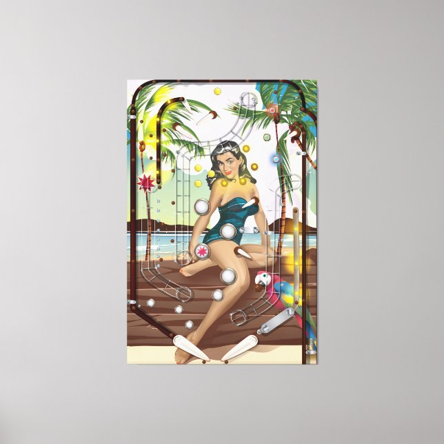 Lienzo Viñeta de Pinball (Anverso)