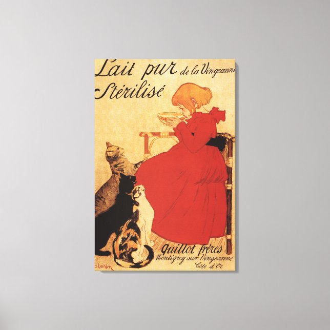 Lienzo Vingeanne Milk Chica con gatos (Anverso)