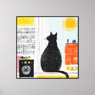 Lienzo Vinilo Gato Negro High Rise Live Set