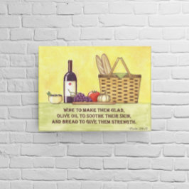 Lienzo Vino, aceite y pan