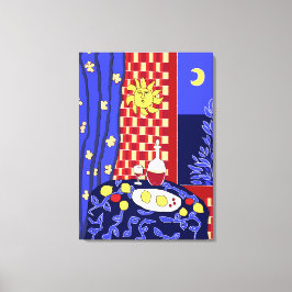 Lienzo Vino de vida de la noche azul inspirado en Matisse