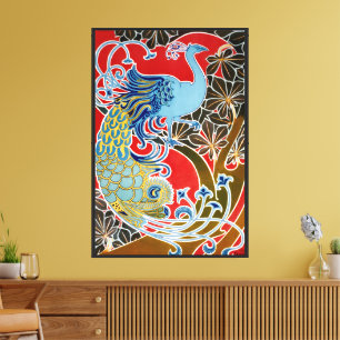 Lienzo Vintage 1898 Art Nouveau Pavo Real por Gisbert Com