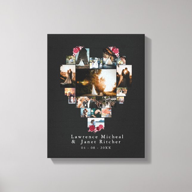 Lienzo Vintage 18 Collage de fotos en forma de corazón pa (Anverso)