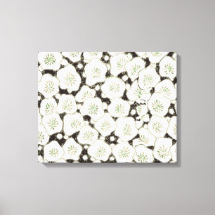 Lienzo Vintage 1902 Japonés Floral: Flor Blanca Negra