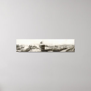 Lienzo Vintage 1907 de New York City del Lusitania del